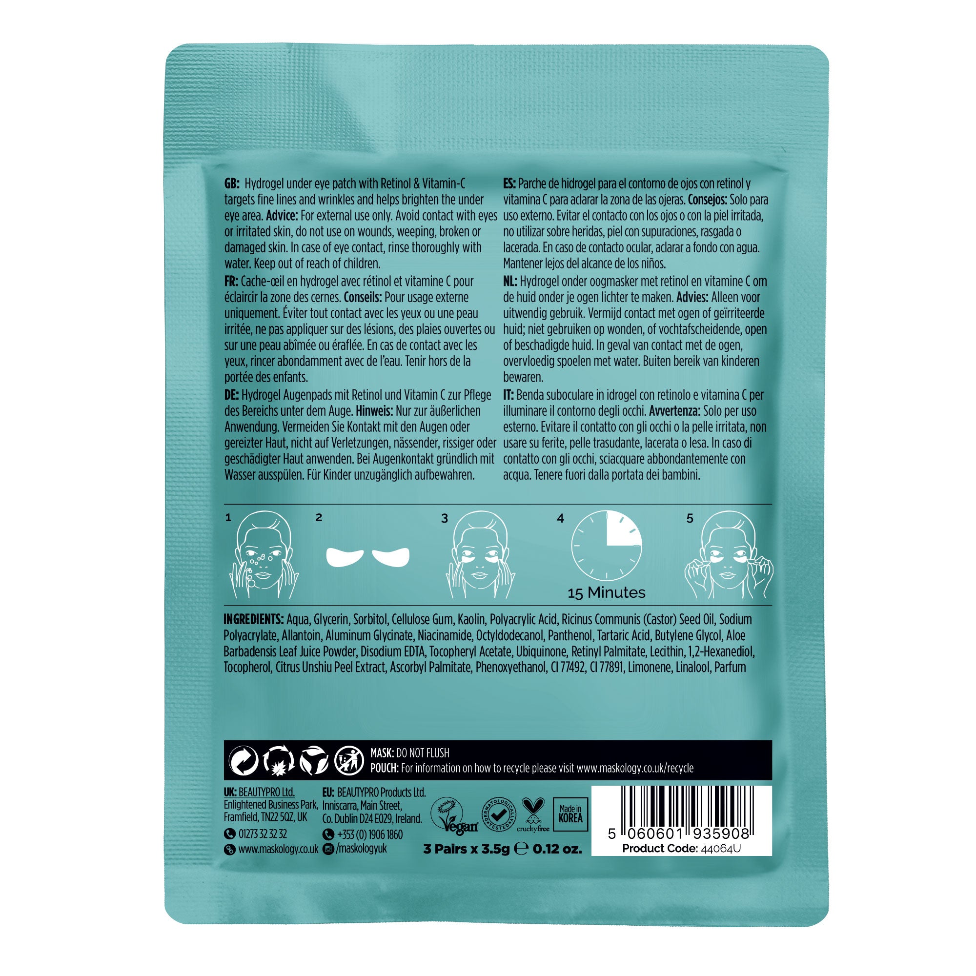 Maskology RETINOL + VITAMIN-C Under Eye Mask